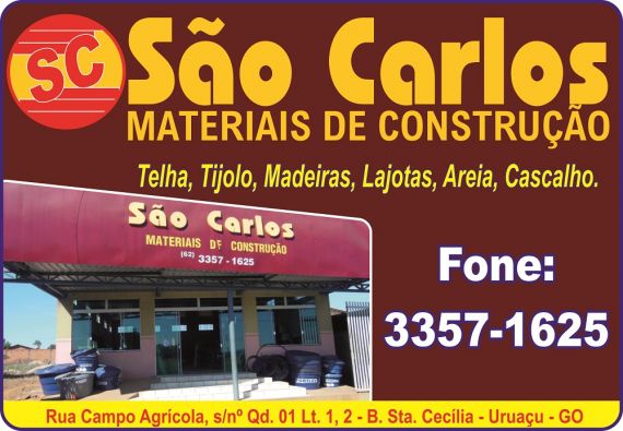 SÃO CARLOS MATERIAIS DE CONSTRUÇÃO