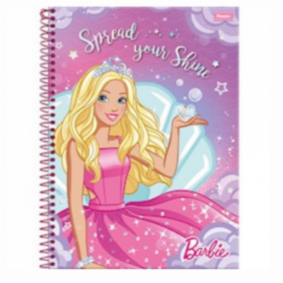 Caderno Barbie capa dura 96 folhas