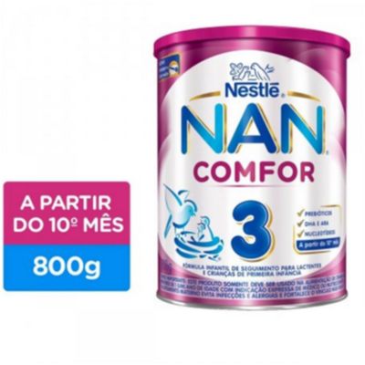 Nan Comfor 3 Fórmula Infantil Nestlé 800g Apartir do 10 mês