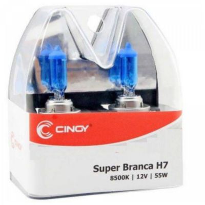 Kit Lâmpadas Super Branca Cinoy 8500k H7 + H1 55w 12v