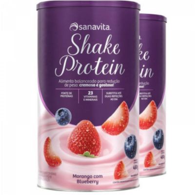 Shake Protein Morango com Blueberry - Sanavita