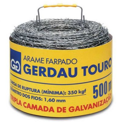 Arame Farpado Gerdau Touro 1,6mm, 500 metros (Promoção Especial)