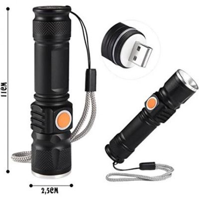 Mini Lanterna Led T6 Profissional Recarregável USB