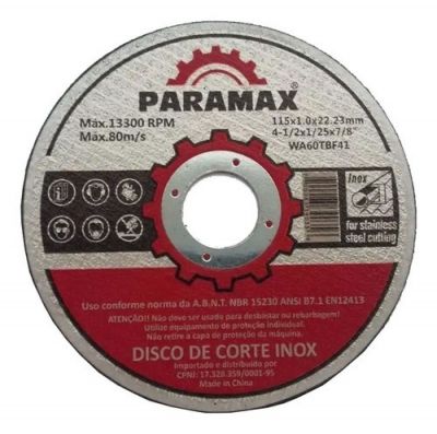 Disco de corte inox paramax