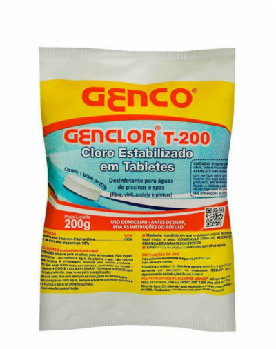 CLORO ESTABILIZADO EM TABLETES GENCLOR T-200