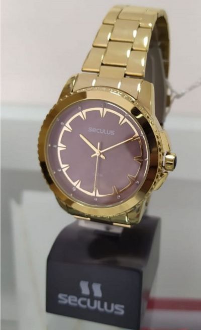 Relógio Seculus Feminino 5ATM – Dourado