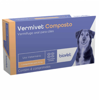 Vermífugo Biovet Vermivet Composto 600 mg para Cães