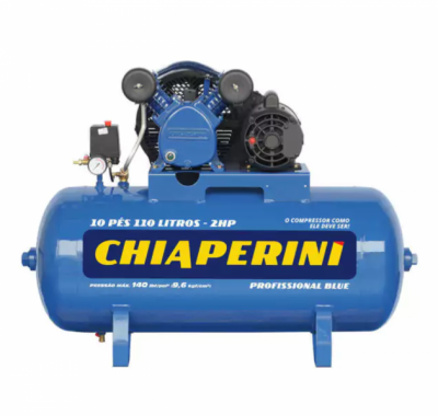Compressor De Ar 10 Pes 140 Lbs 110 Litros Monofásico Blue 24249 Chiaperini