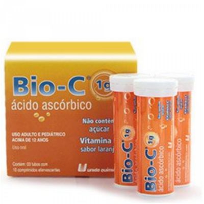 Vitamina C - Bio-C 1 Grama sem Açúcar com 30 Comprimidos Efervescentes