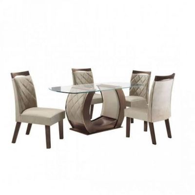 Mesa de Jantar em MDF, 6 Cadeiras, 170x90cm - Lj Móveis Fênix