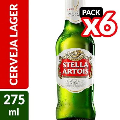 Cerveja STELLA ARTOIS 275 ml Long Neck - 6 Unidades