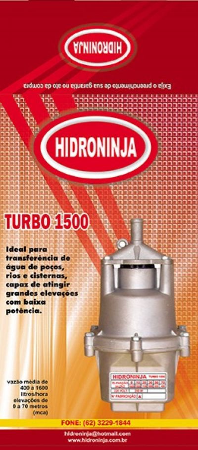 Bomba dágua hidroninja turbo 1500