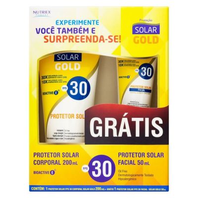 Kit protetor solar Gold corporal e facial FPS 30 200ml+50ml Nutriex