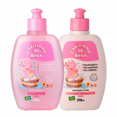 Cheirinho Bebê Shampoo 210ml + Condicionador 210ml Rosa