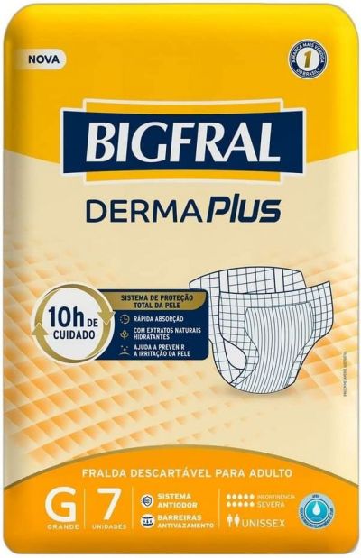 Fralda Bigfral Derma Plus, Bigfral, Grande